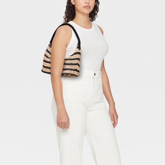 a new day Handbags - Straw Striped Soft Sided Shoulder Crochet Bag
